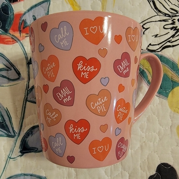 NWT Conversation Hearts Mug - Picture 1 of 4